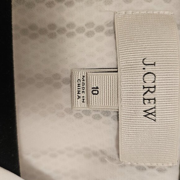 J. Crew White Sleeveless V-Neck Eyelet Fit and Flare Dress (size 10) - Picture 3 of 3